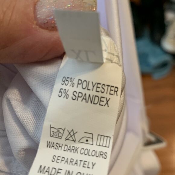 Pure White XL High waist white belted pants.  NWOT - Picture 6 of 8